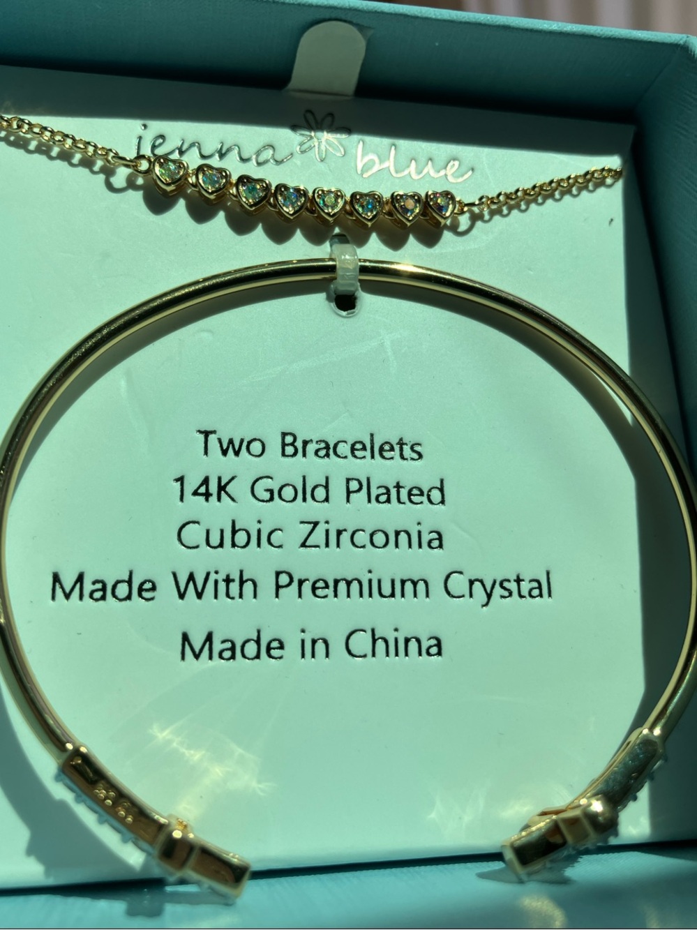 Gold-Plated Heart & Cross Crystal Bracelets Set -&  FREE EARRINGS for the set!!